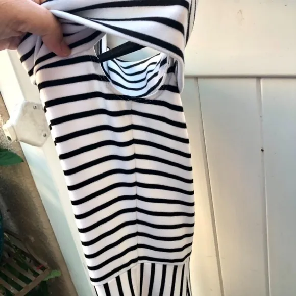 10 Crosby Derek Lam Striped Off Shoulder MIDI Dress