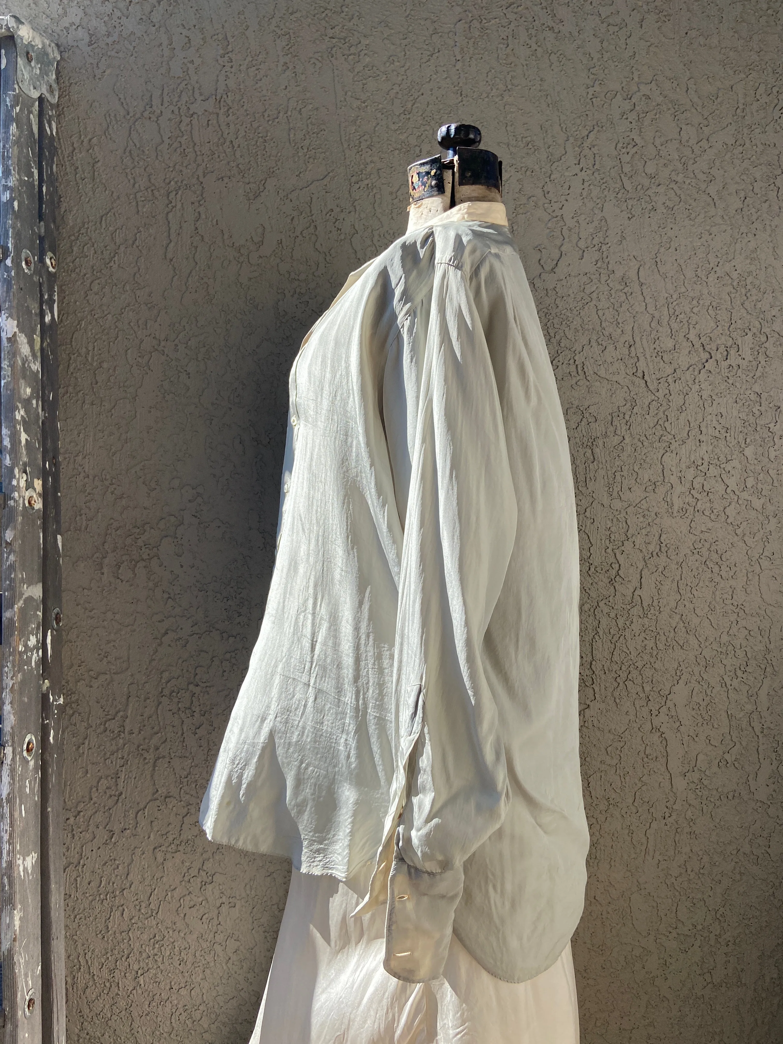 1910s/20s 'Trafalgar' Minty Silk Dress Shirt