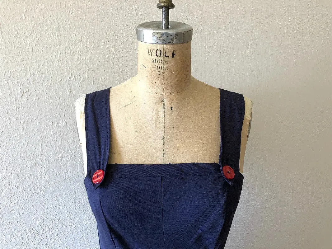 1940s style pinafore . reproduction dress