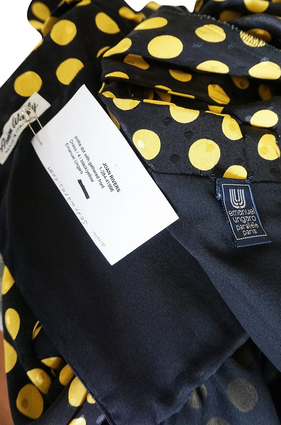 1980s Joan Rivers Owned Ungaro Silk Dot Dress