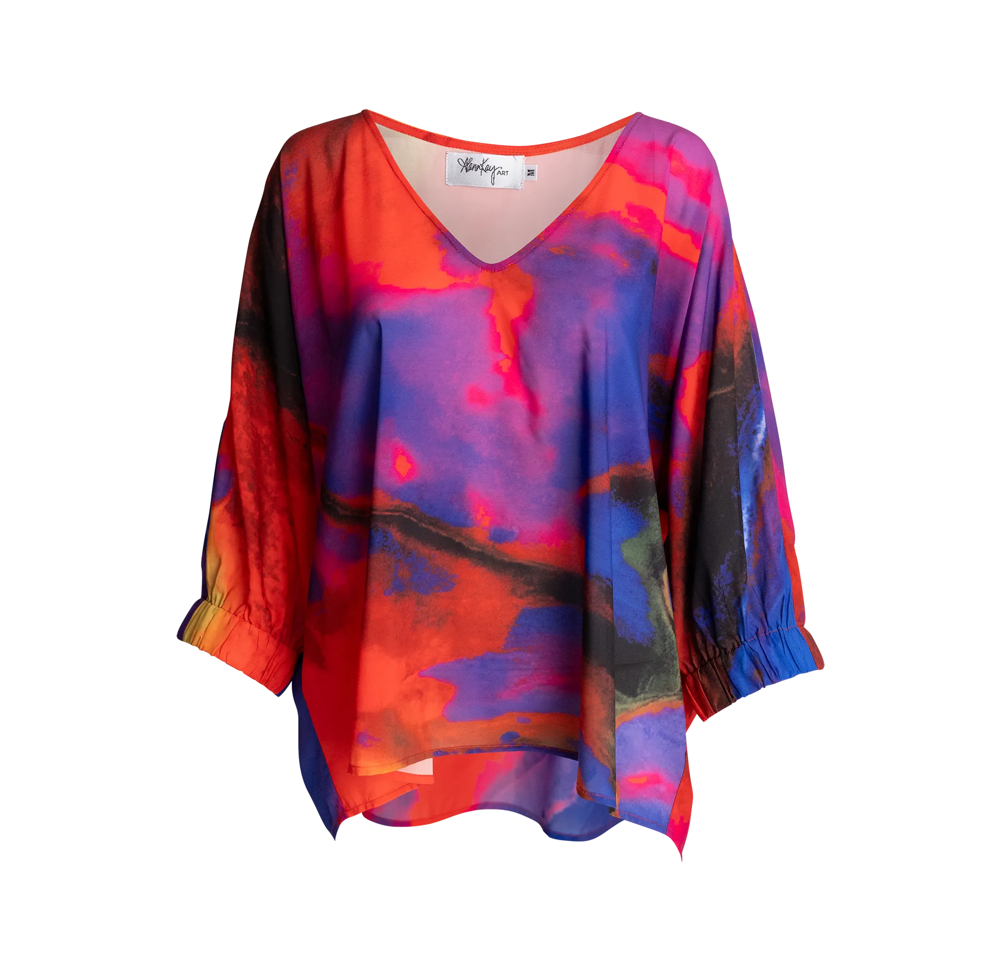 3/4 Sleeve V Neck Blouse