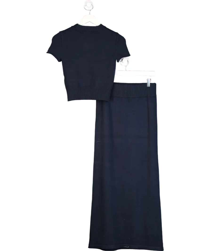 4th & Reckless Blue Navy Knitted Maxi Skirt- Sandi & Navy Knitted Short Sleeve Top- Sandi UK 8