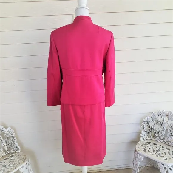 60s Style Hot Pink Jacket / Skirt Suit Set German Made