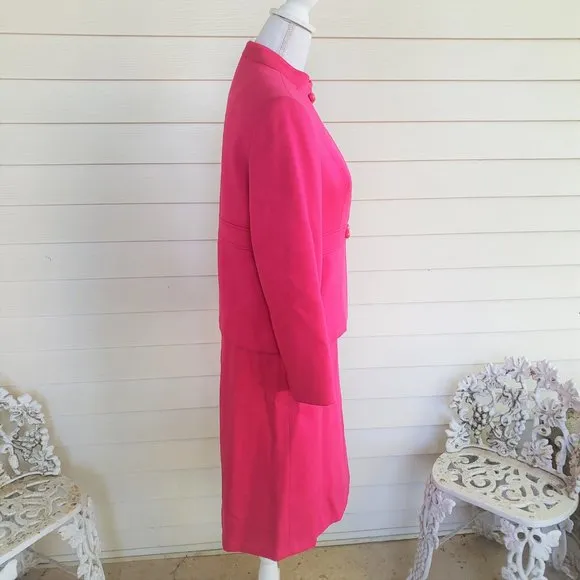 60s Style Hot Pink Jacket / Skirt Suit Set German Made