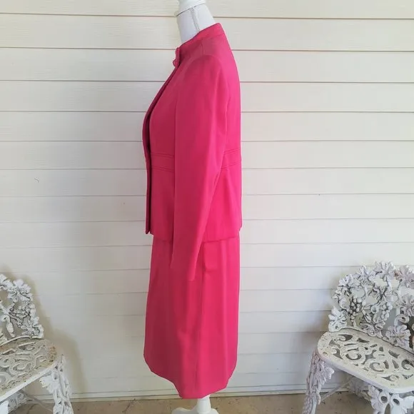 60s Style Hot Pink Jacket / Skirt Suit Set German Made