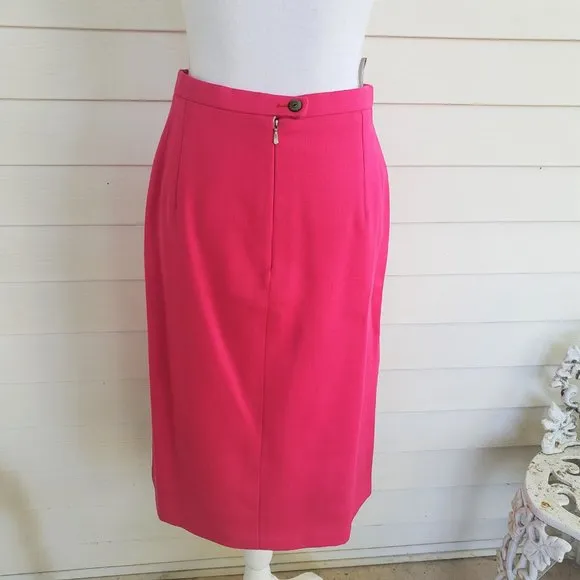 60s Style Hot Pink Jacket / Skirt Suit Set German Made