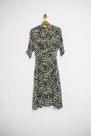 80’s BLACK AND WHITE BATWING DRESS SZ S