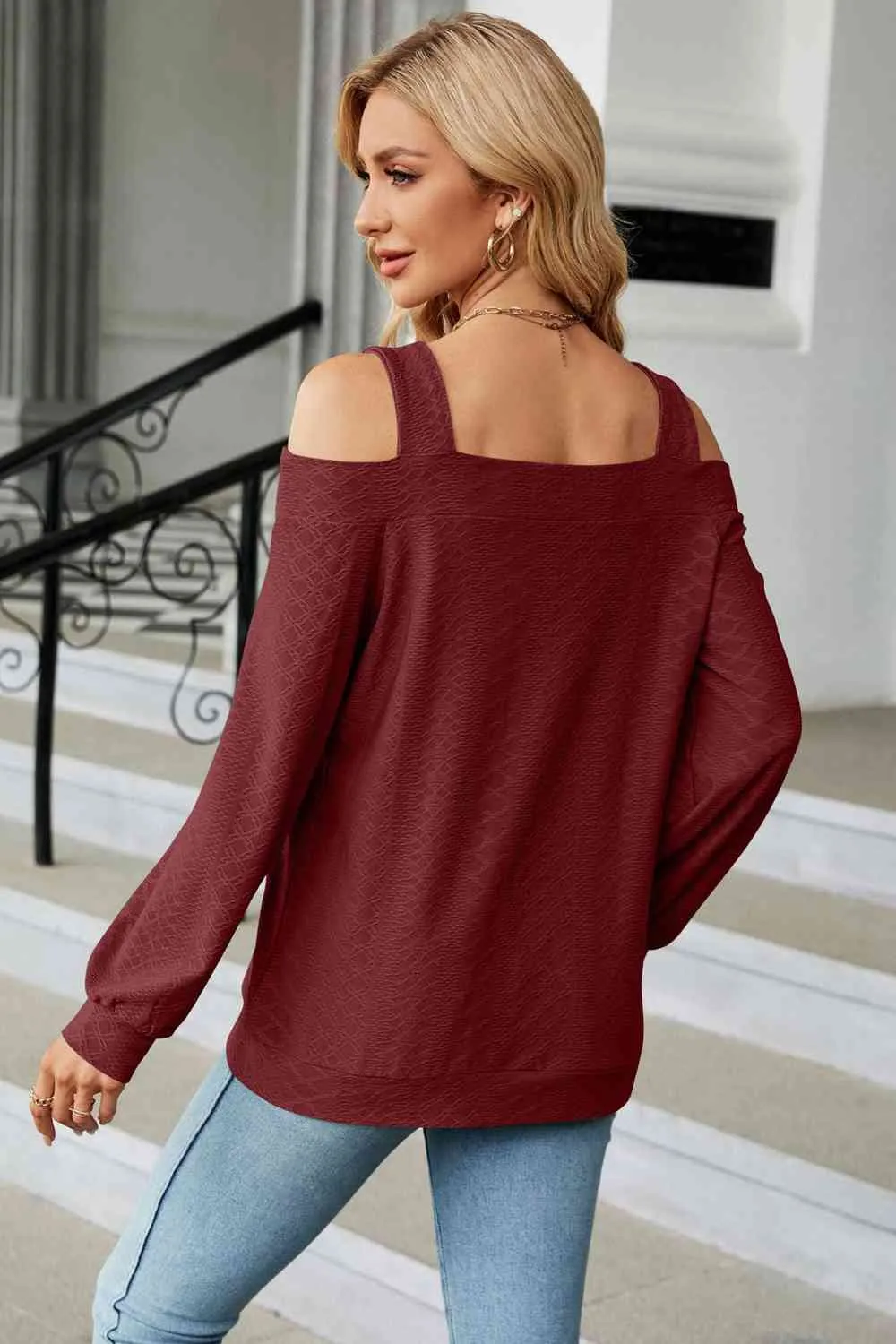 A Texture in Time Blouse- 8 Colors (Pink, Navy, Black, Chestnut, Sage, Wine, Cream, Blush)