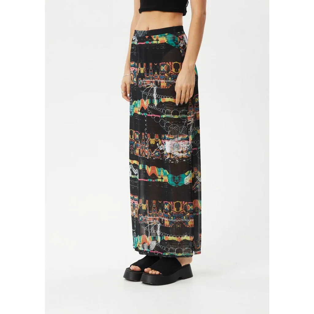 AFENDS ASTRAL SHEER MAXI SKIRT - BLACK