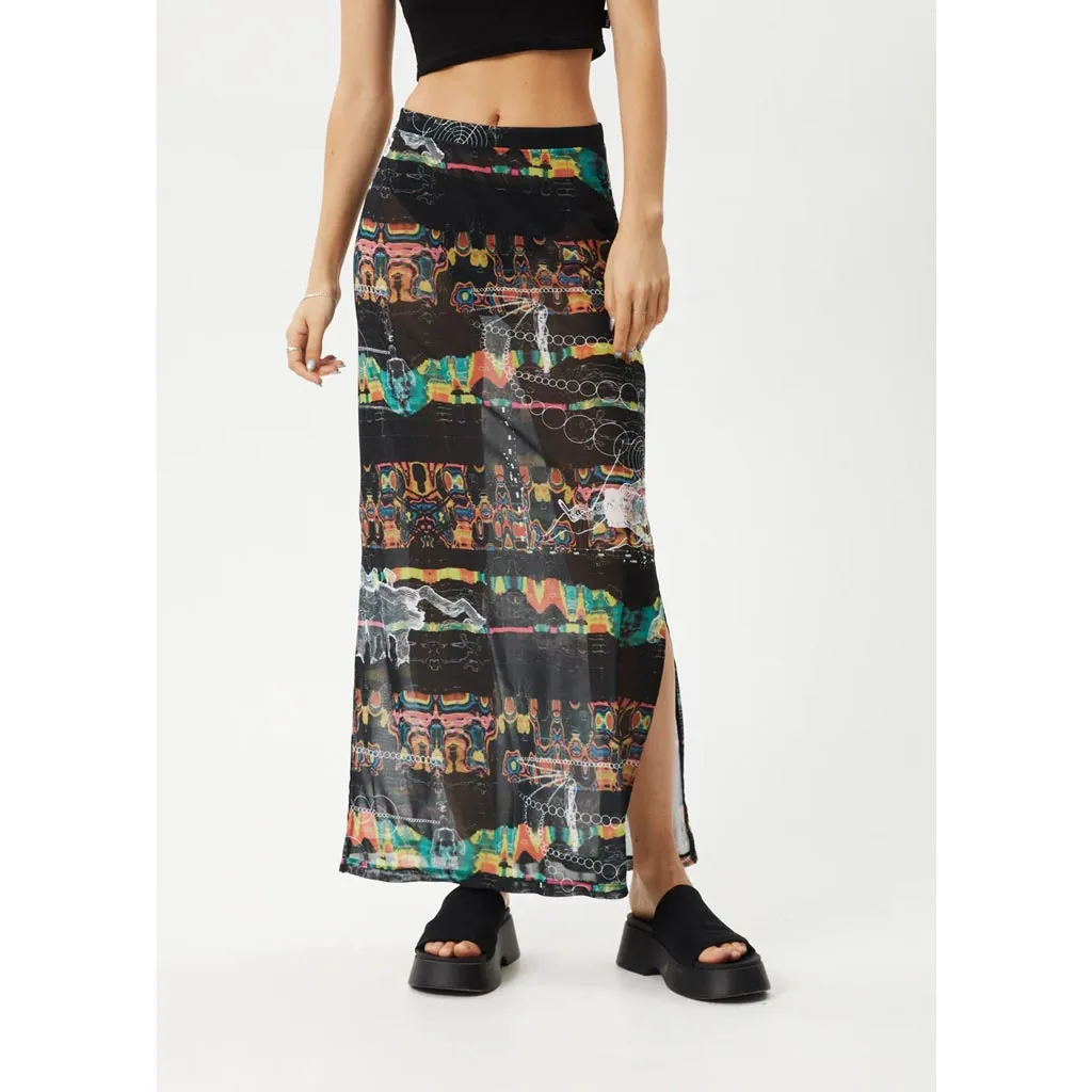 AFENDS ASTRAL SHEER MAXI SKIRT - BLACK