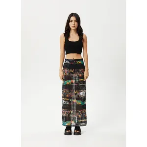 AFENDS ASTRAL SHEER MAXI SKIRT - BLACK