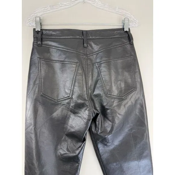AGOLDE Recycled Leather Blend Relaxed Boot Detox Pant Women’s 25 Black‎