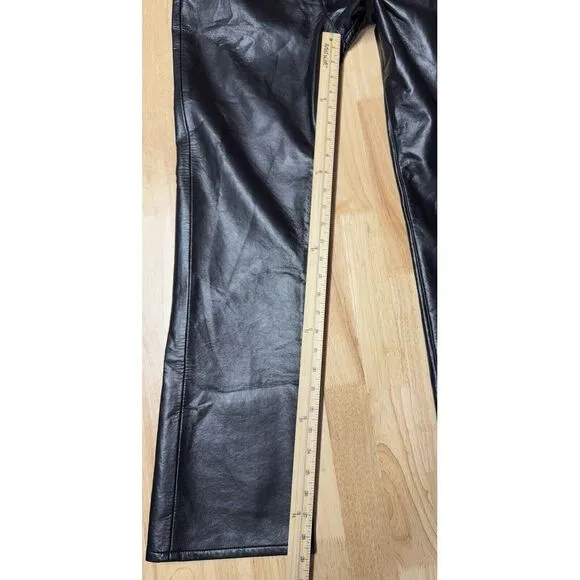 AGOLDE Recycled Leather Blend Relaxed Boot Detox Pant Women’s 25 Black‎