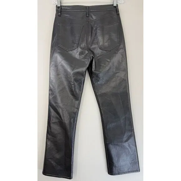 AGOLDE Recycled Leather Blend Relaxed Boot Detox Pant Women’s 25 Black‎