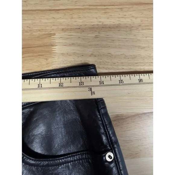 AGOLDE Recycled Leather Blend Relaxed Boot Detox Pant Women’s 25 Black‎