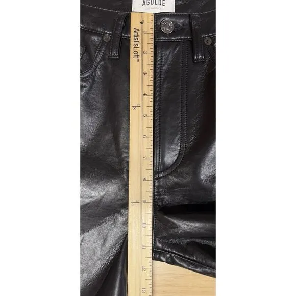 AGOLDE Recycled Leather Blend Relaxed Boot Detox Pant Women’s 25 Black‎