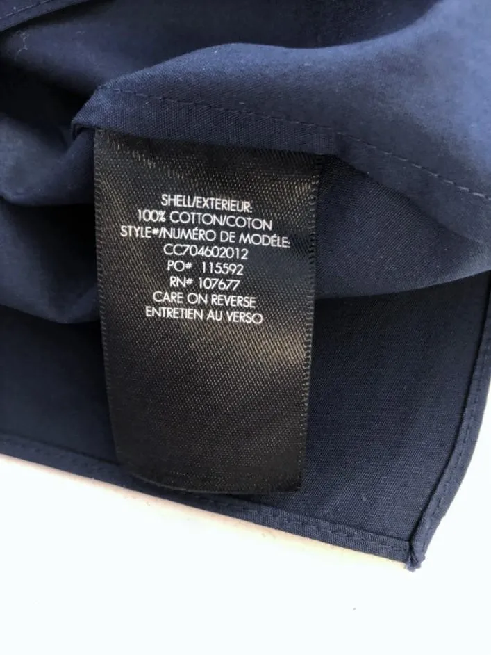 Alice   Olivia Off-Shoulder Top Crosby Navy Cotton Size Small Open Back Blouse