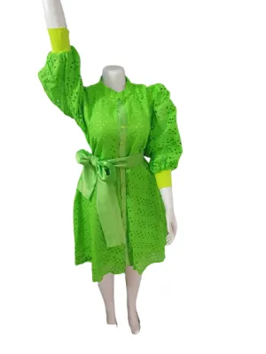 All Button Lace Dress