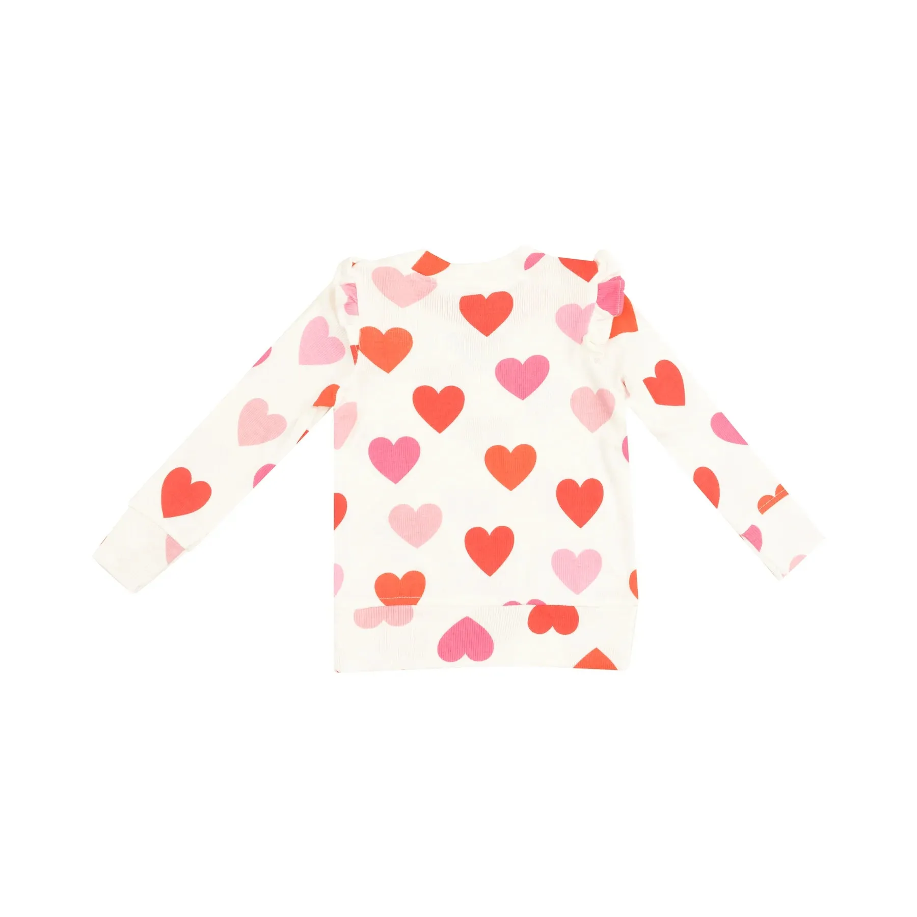Angel Dear Big Heart Ruffle Shoulder Top