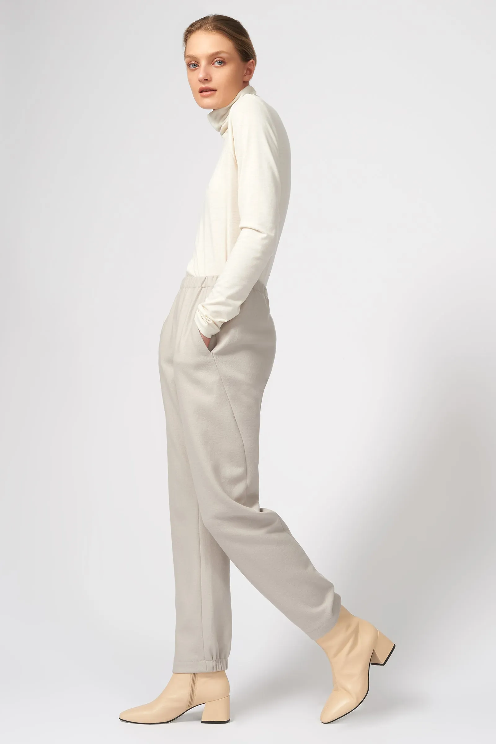 Angle Seam Jogger Felted Jersey - Mink
