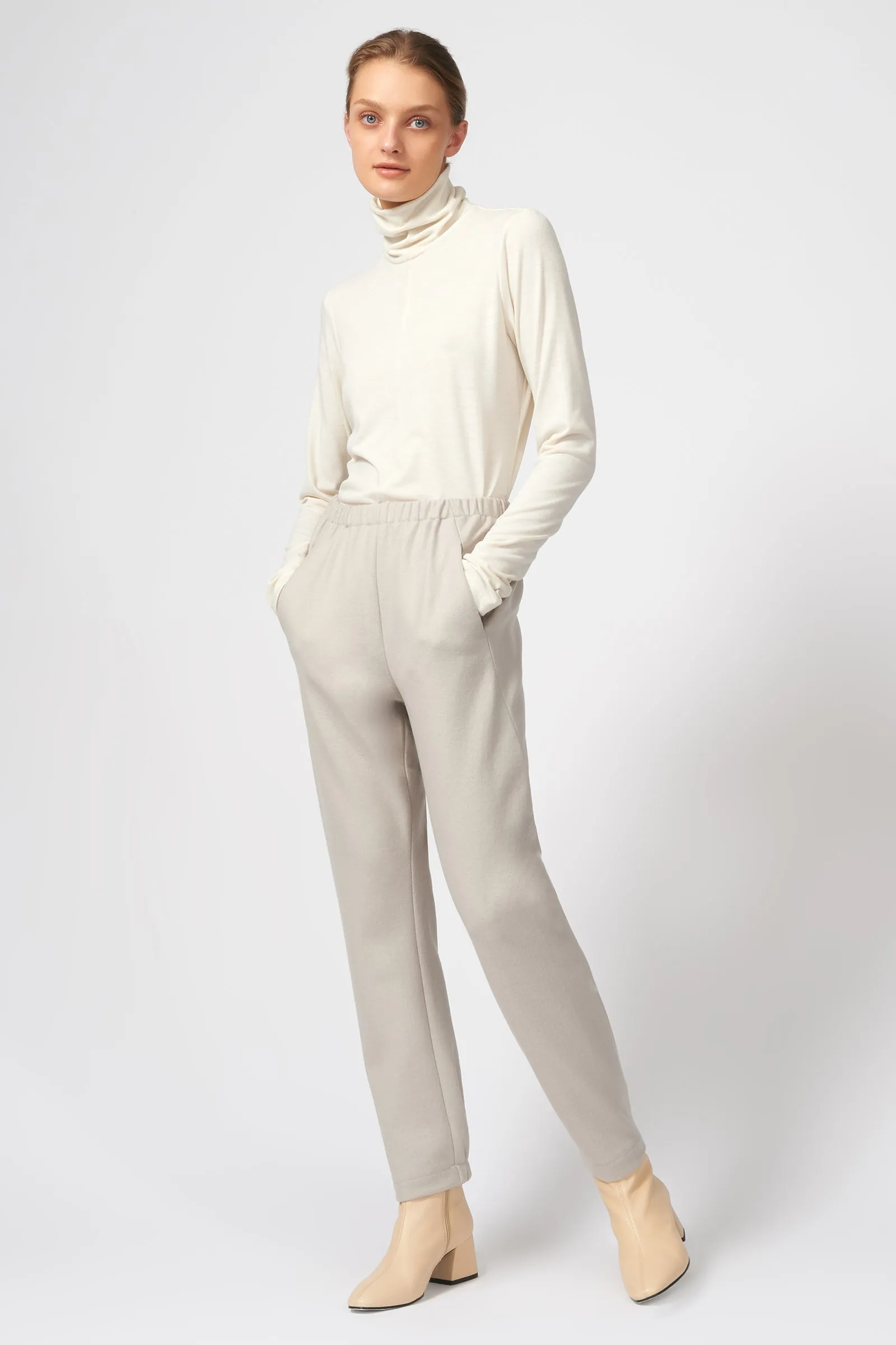 Angle Seam Jogger Felted Jersey - Mink