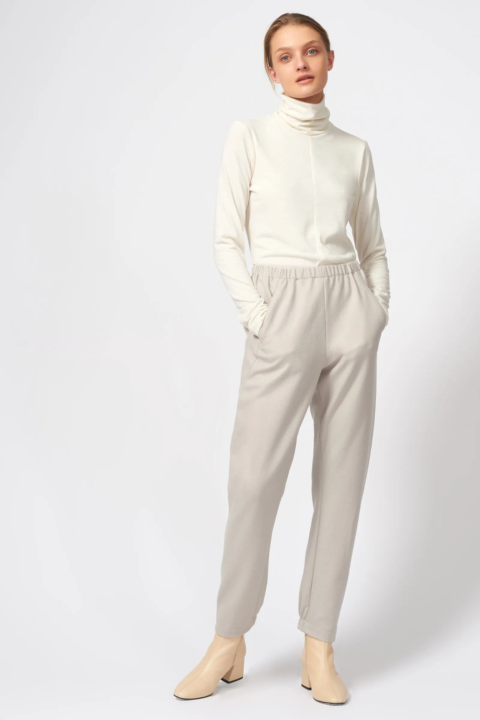 Angle Seam Jogger Felted Jersey - Mink