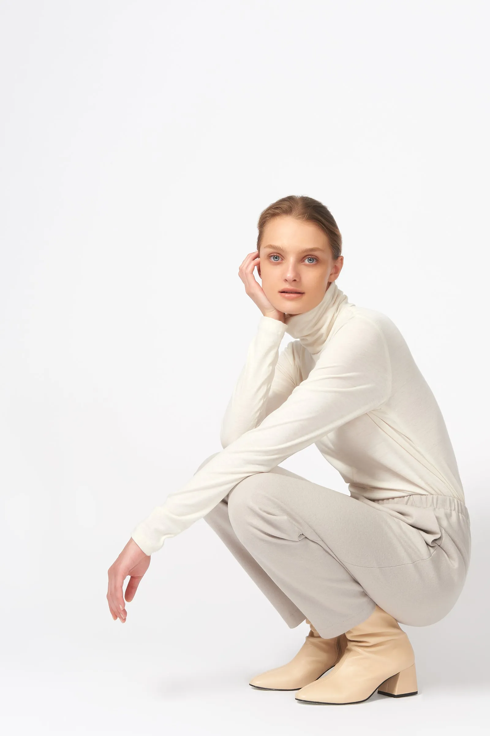 Angle Seam Jogger Felted Jersey - Mink