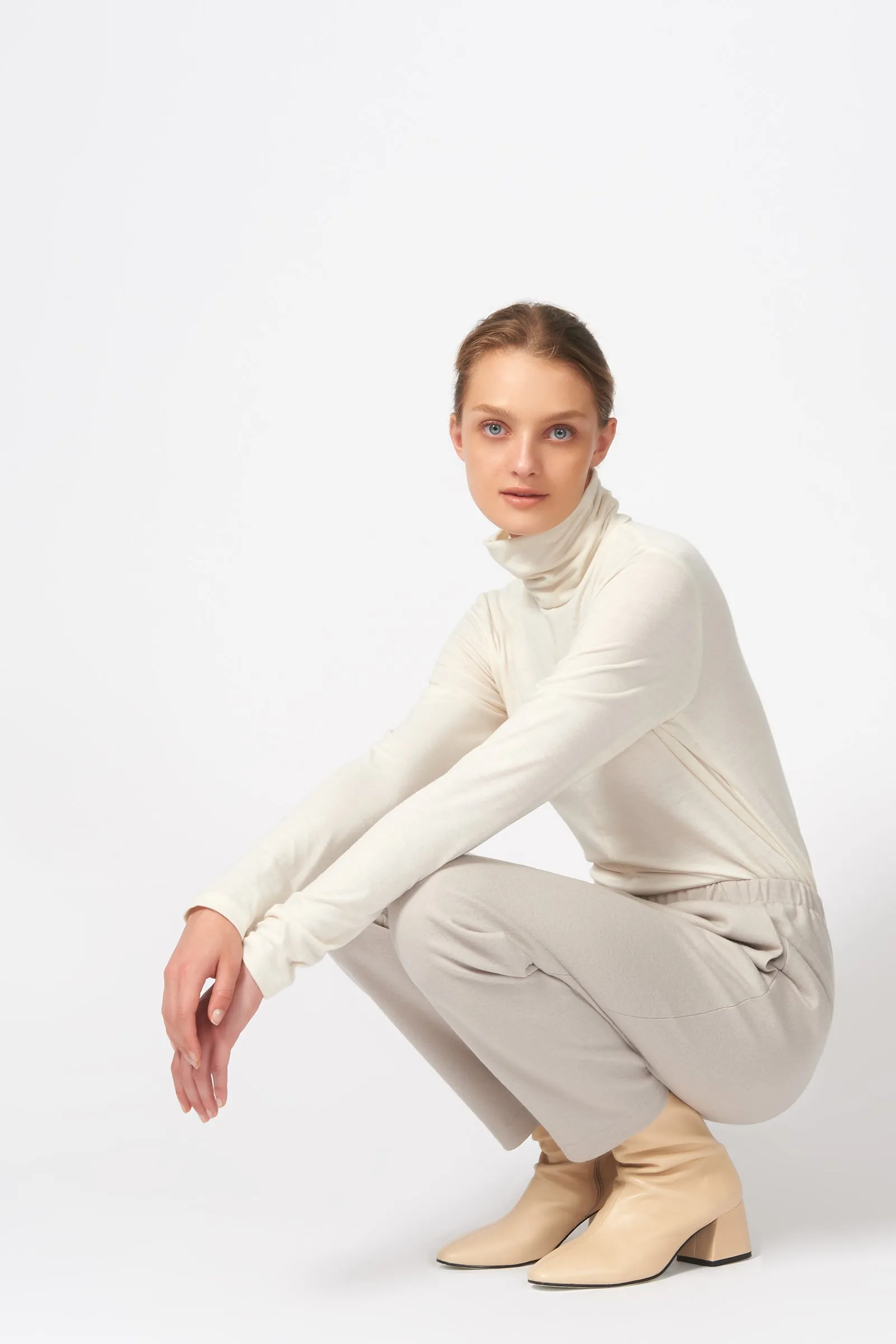 Angle Seam Jogger Felted Jersey - Mink