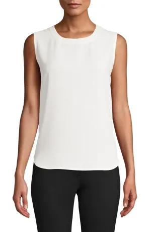Anne Klein Womens U-neck Shell Blouse 10706056 Anne White L