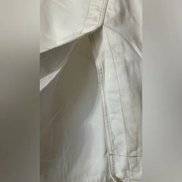 Anthropologie Elegant White Button-Detail Wrap Skirt Size 2