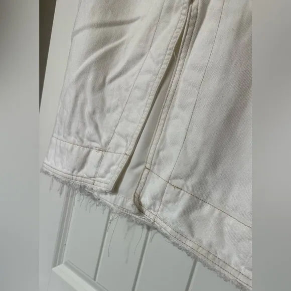 Anthropologie Elegant White Button-Detail Wrap Skirt Size 2