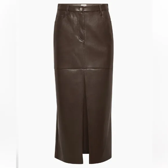 Aritzia Wilfred Idealize Skirt (Rich Mocha Brown)