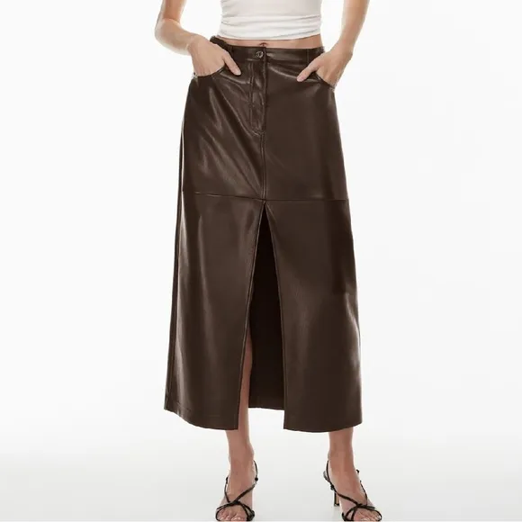 Aritzia Wilfred Idealize Skirt (Rich Mocha Brown)