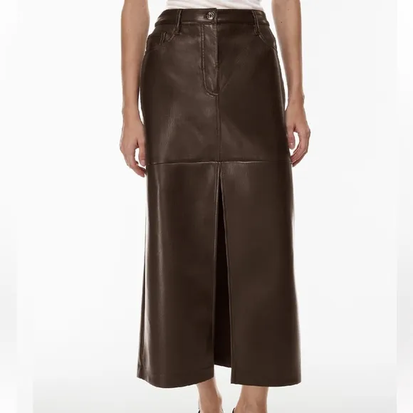 Aritzia Wilfred Idealize Skirt (Rich Mocha Brown)