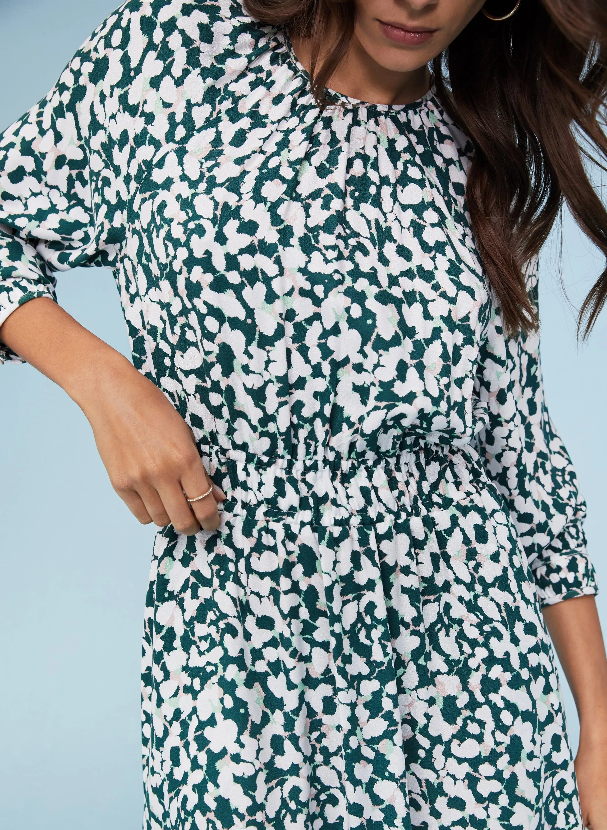 Aubriella LENZING™ ECOVERO™ Dress | Green Petal Leopard