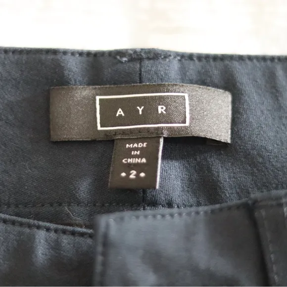 AYR Black Straight Leg Trouser pant Size 2