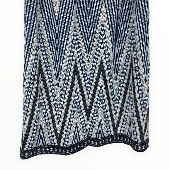 BCBGMaxAzria Jane Blue Chevron Print Two-Level Skirt in Blue Sphere size XXS NWT