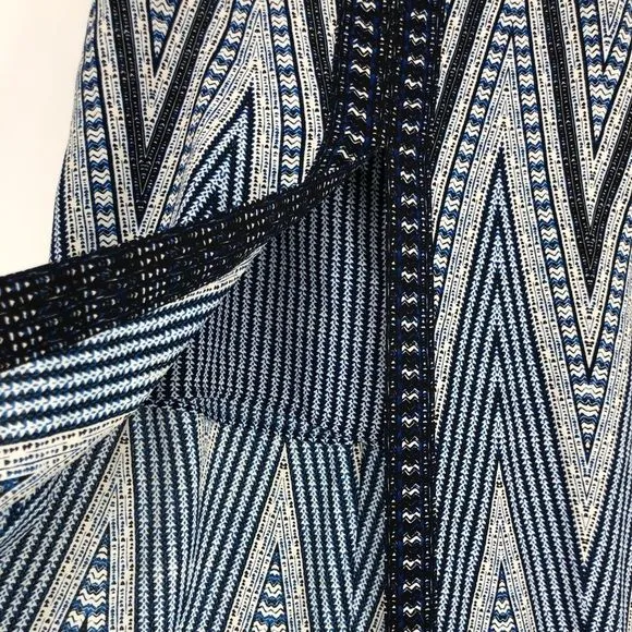 BCBGMaxAzria Jane Blue Chevron Print Two-Level Skirt in Blue Sphere size XXS NWT