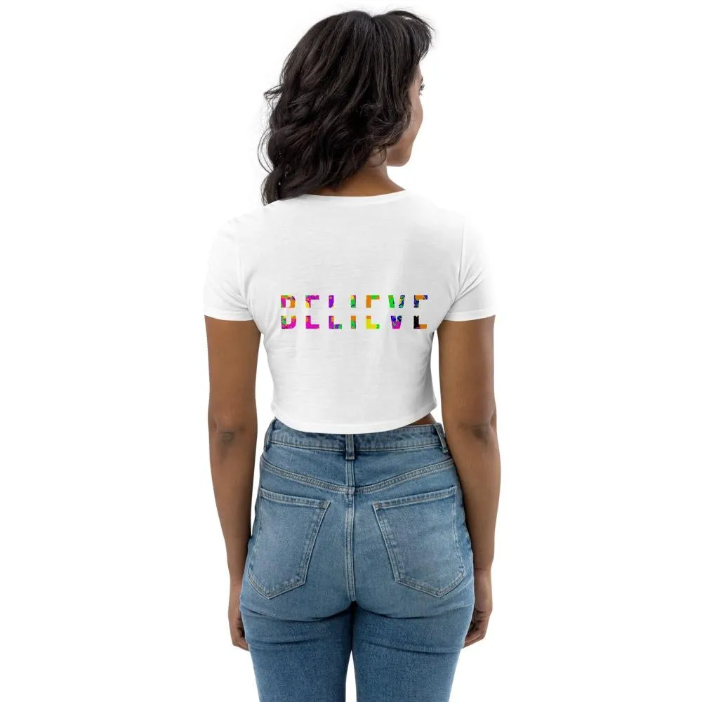 BELIEVE Colorful Organic Crop Top