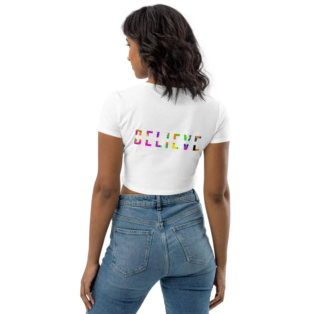 BELIEVE Colorful Organic Crop Top