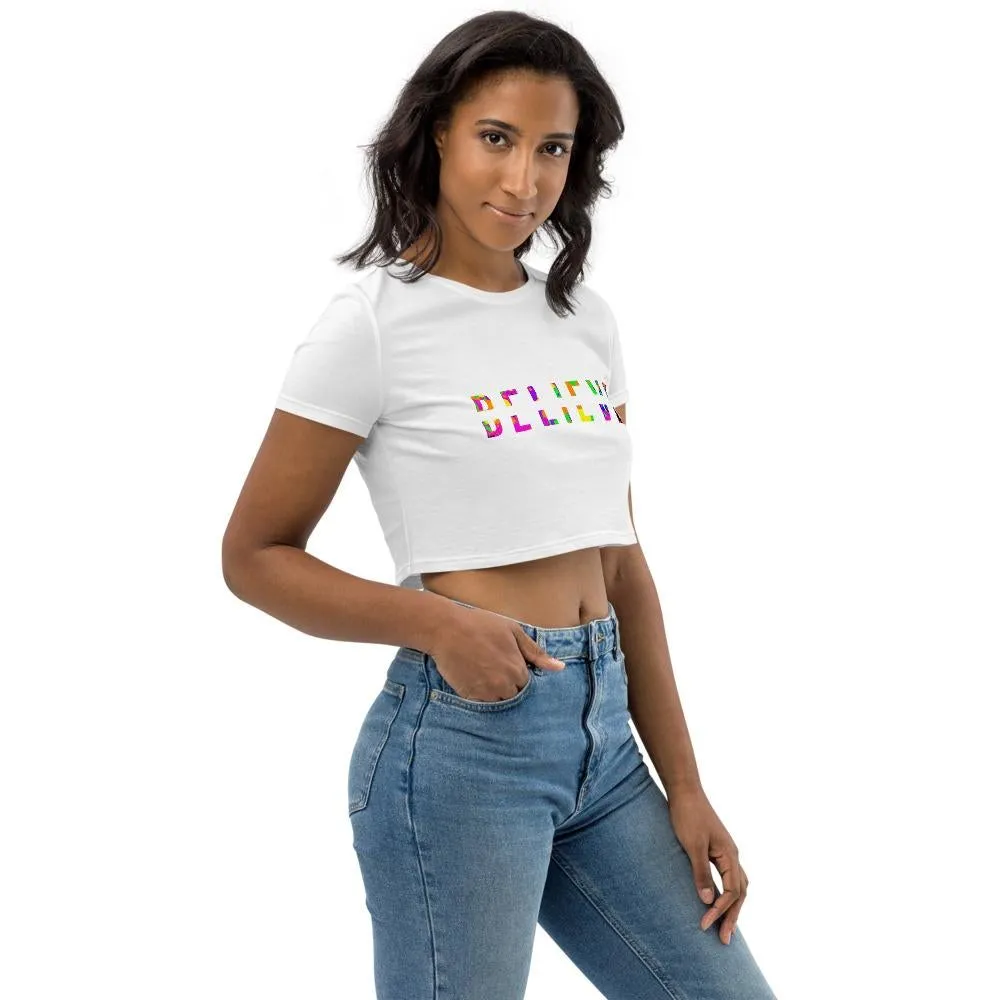 BELIEVE Colorful Organic Crop Top