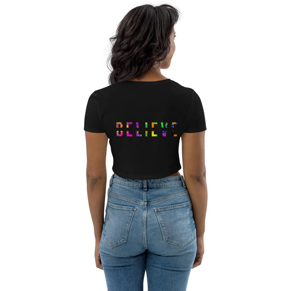 BELIEVE Colorful Organic Crop Top