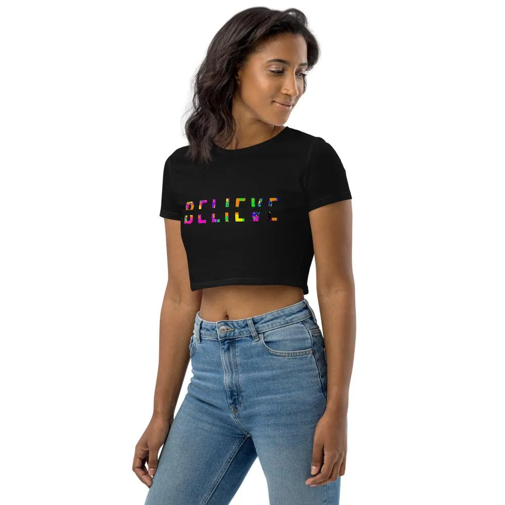 BELIEVE Colorful Organic Crop Top