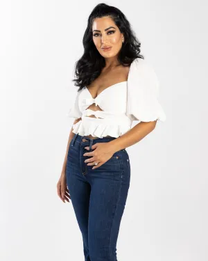 Bella Puff Sleeve Bow Top