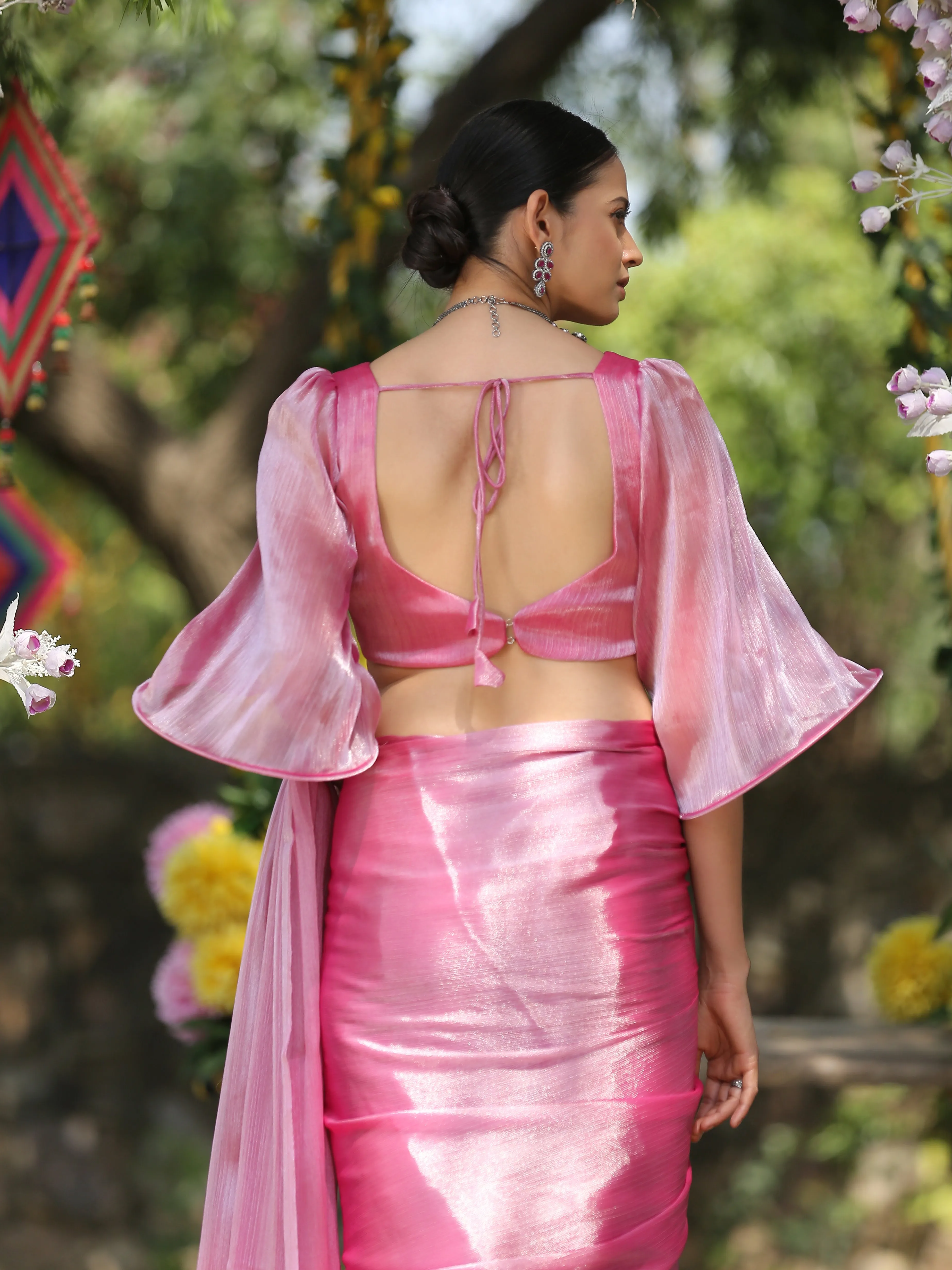 Blouse - Glam Pink Bell Sleeve