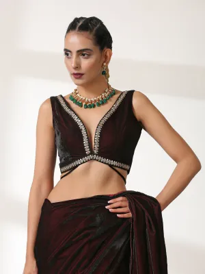 Blouse - Velvet Rosewood Sleeveless with Lace