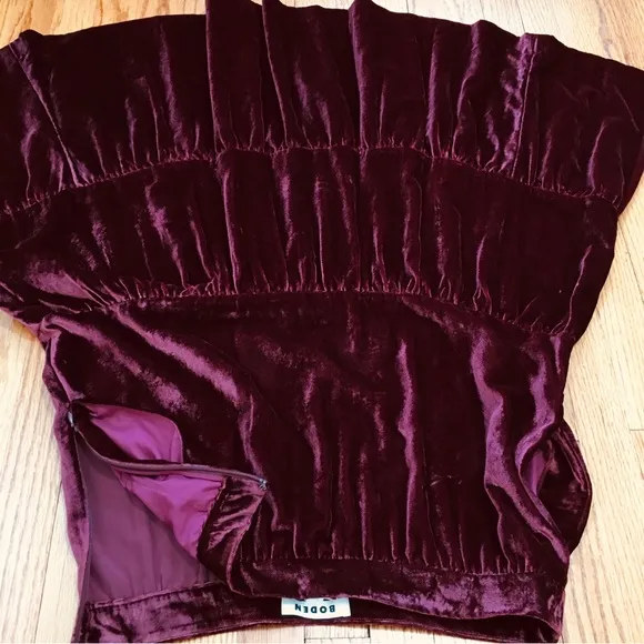 Boden Red Viv Velvet Tiered Maxi Skirt