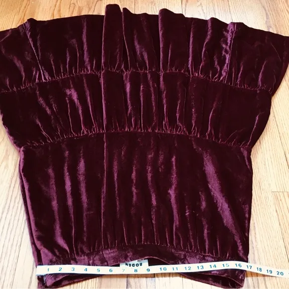 Boden Red Viv Velvet Tiered Maxi Skirt