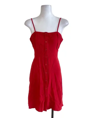 Brick Red Button Up Cami Dress TEM