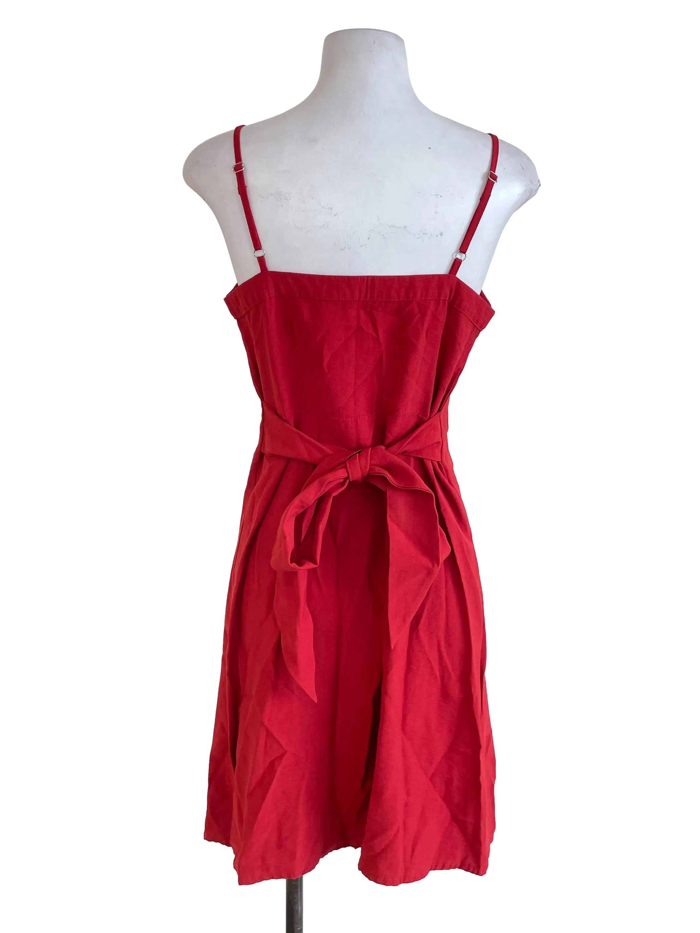 Brick Red Button Up Cami Dress TEM